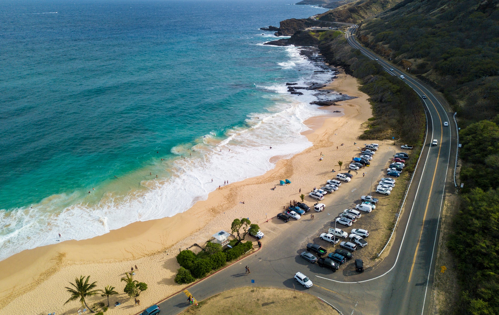 Sandy Beach, Oahu aerial view