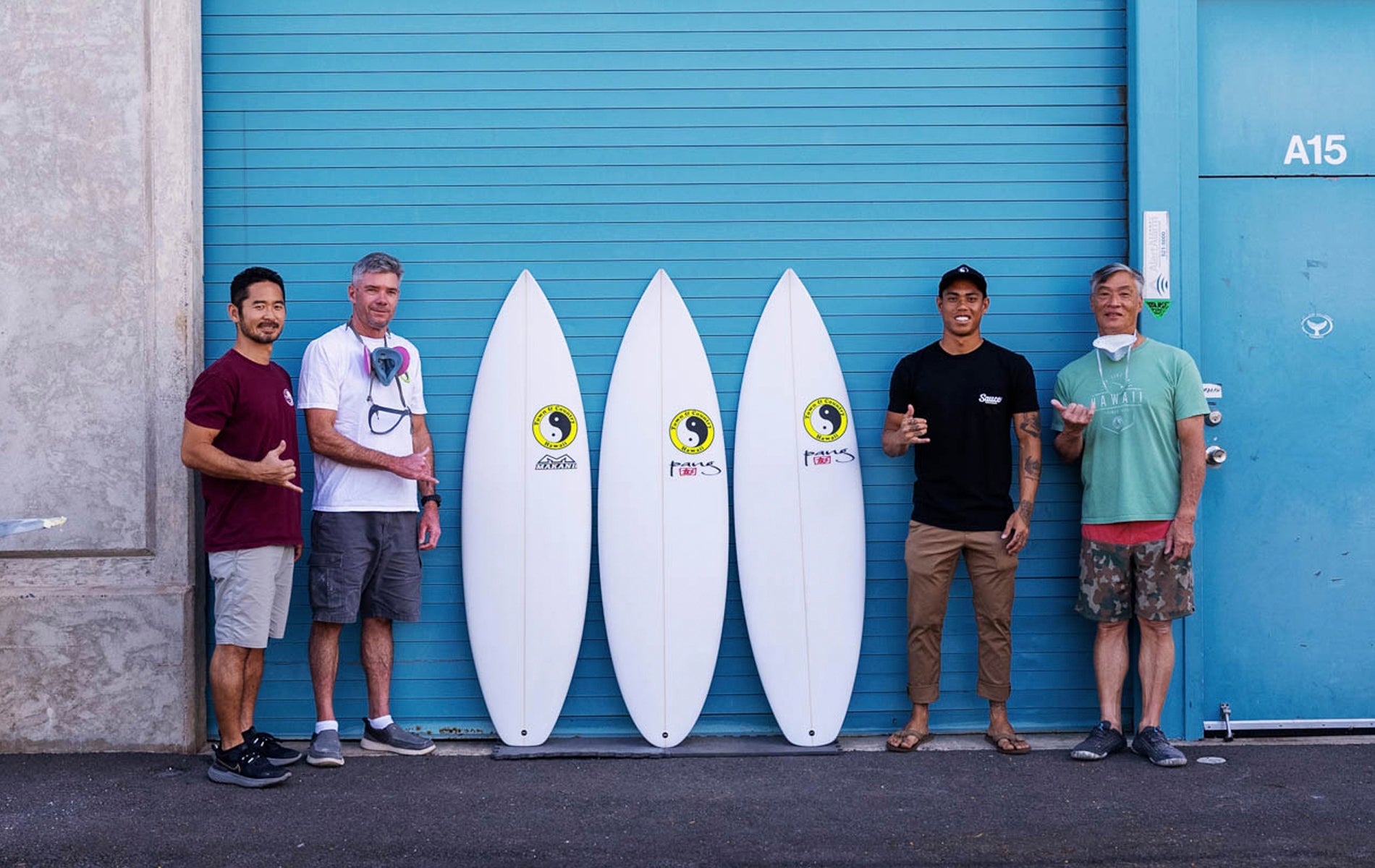 T&C Surfboard Team with Kaulana Apo