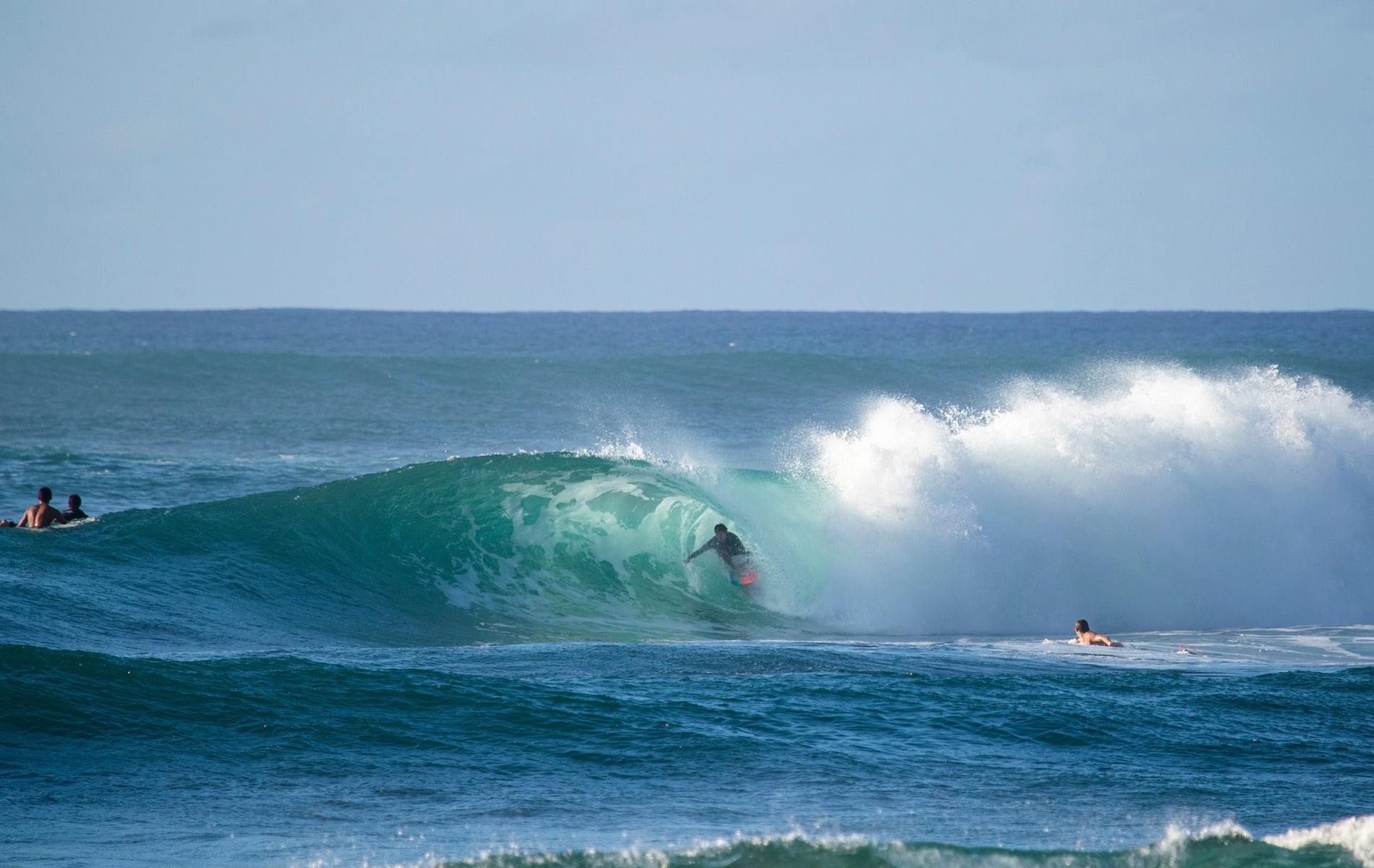 Koa Yokota in the barrel at Velzyland