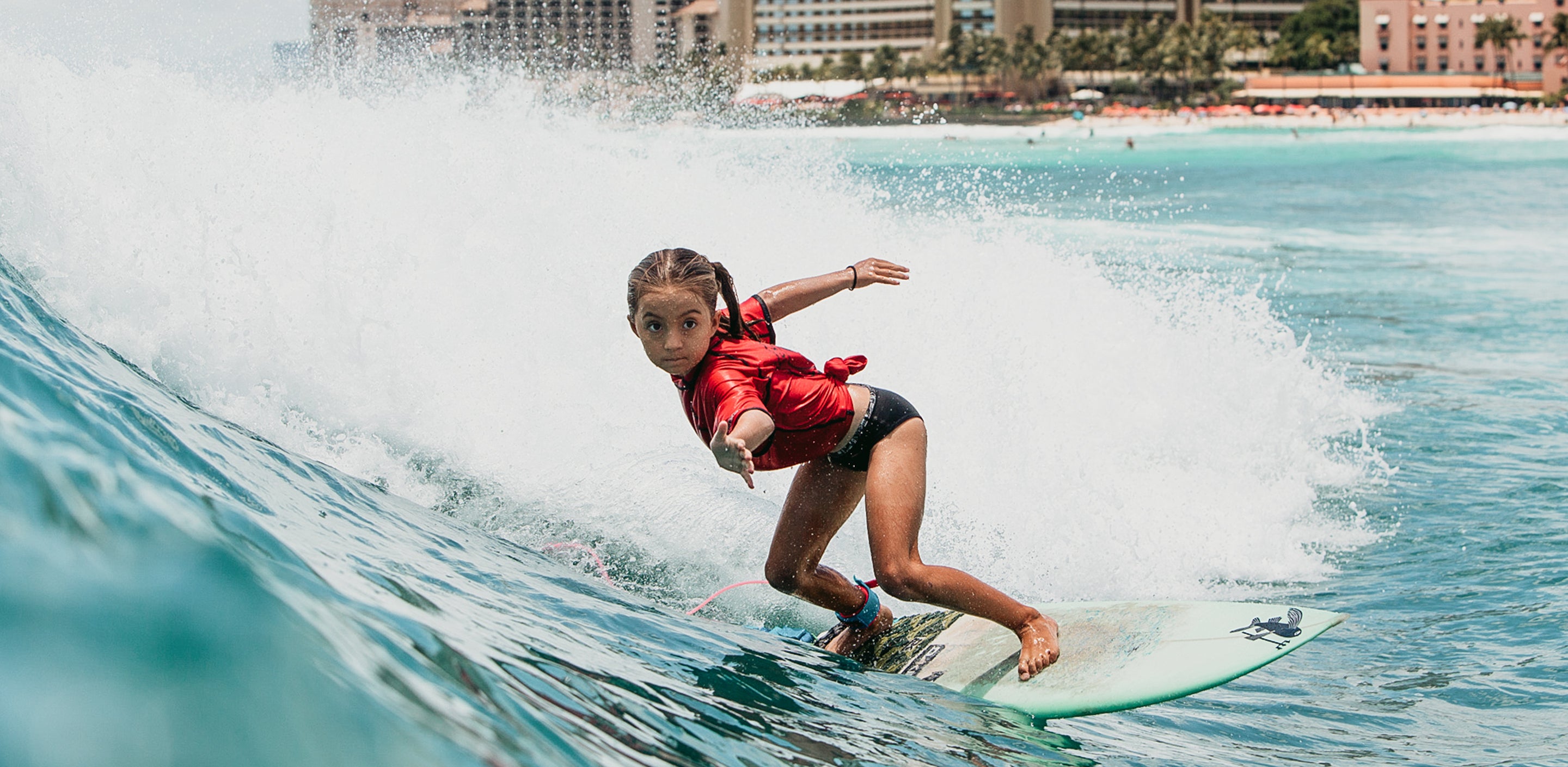 T&C Grom Contest shortboard female competitor