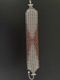 Silver and Copper 4-in-1 Chain Maille Bracelet with “H” Design