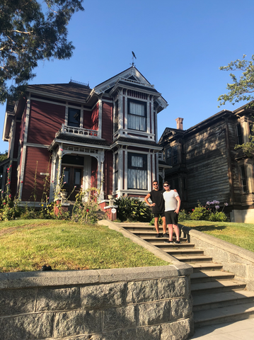 A House Like This owners Ky & James outside the real House of Halliwell, the Charmed Manor