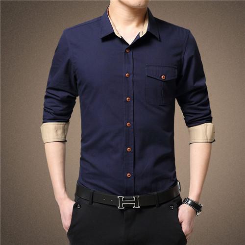 Camisa Moderna Con Cuello Ingles En Algodon En 4 Colores Camisas Fashion