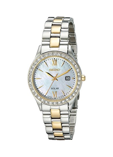 Ladies Seiko Two-Tone Crystal Solar Bracelet Watch – The Bezel & Crown Watch  Company