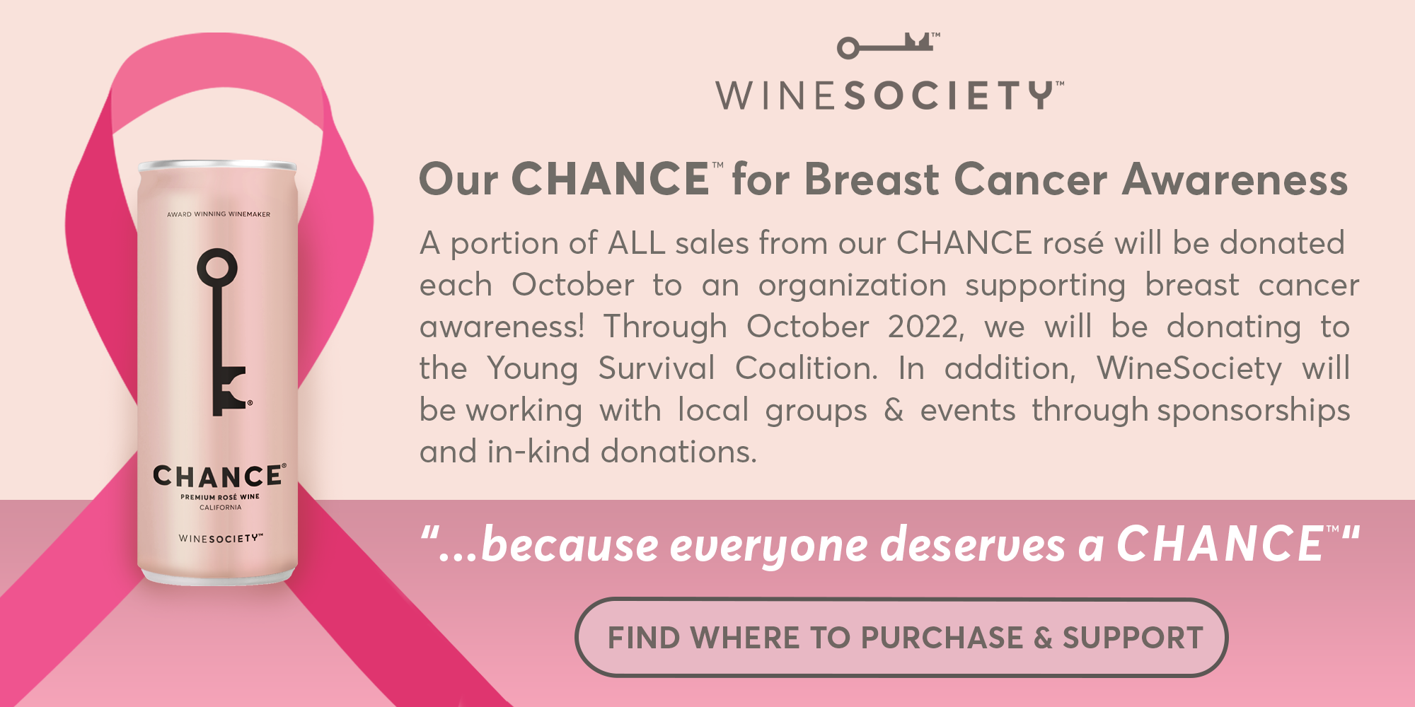 Your CHANCE to give back and give everyone a CHANCE with WineSociety