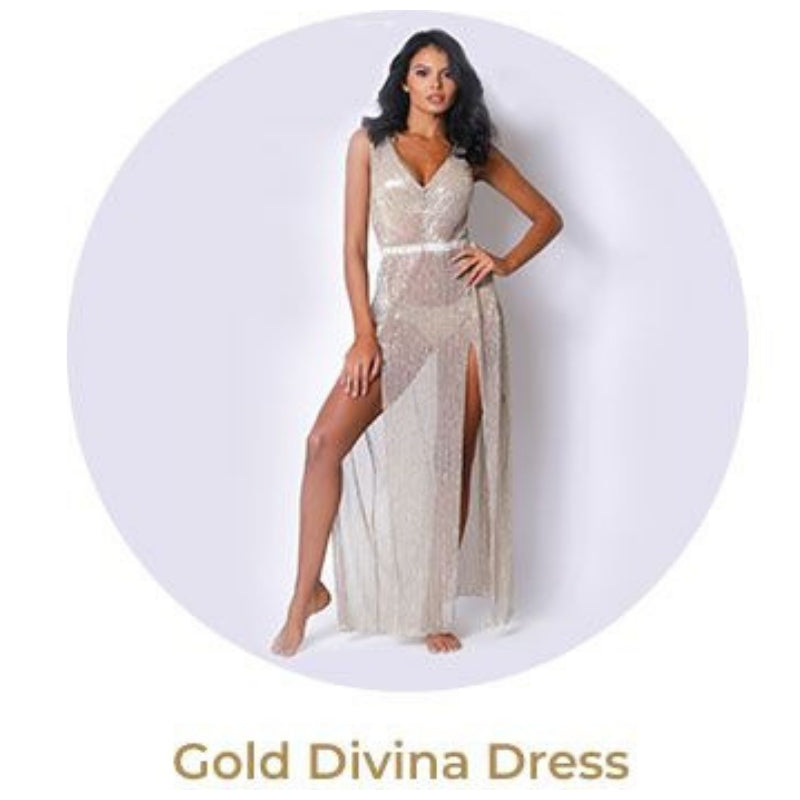 gold divina dress