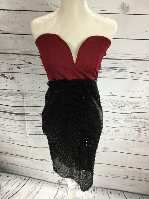 black top red bottom dress