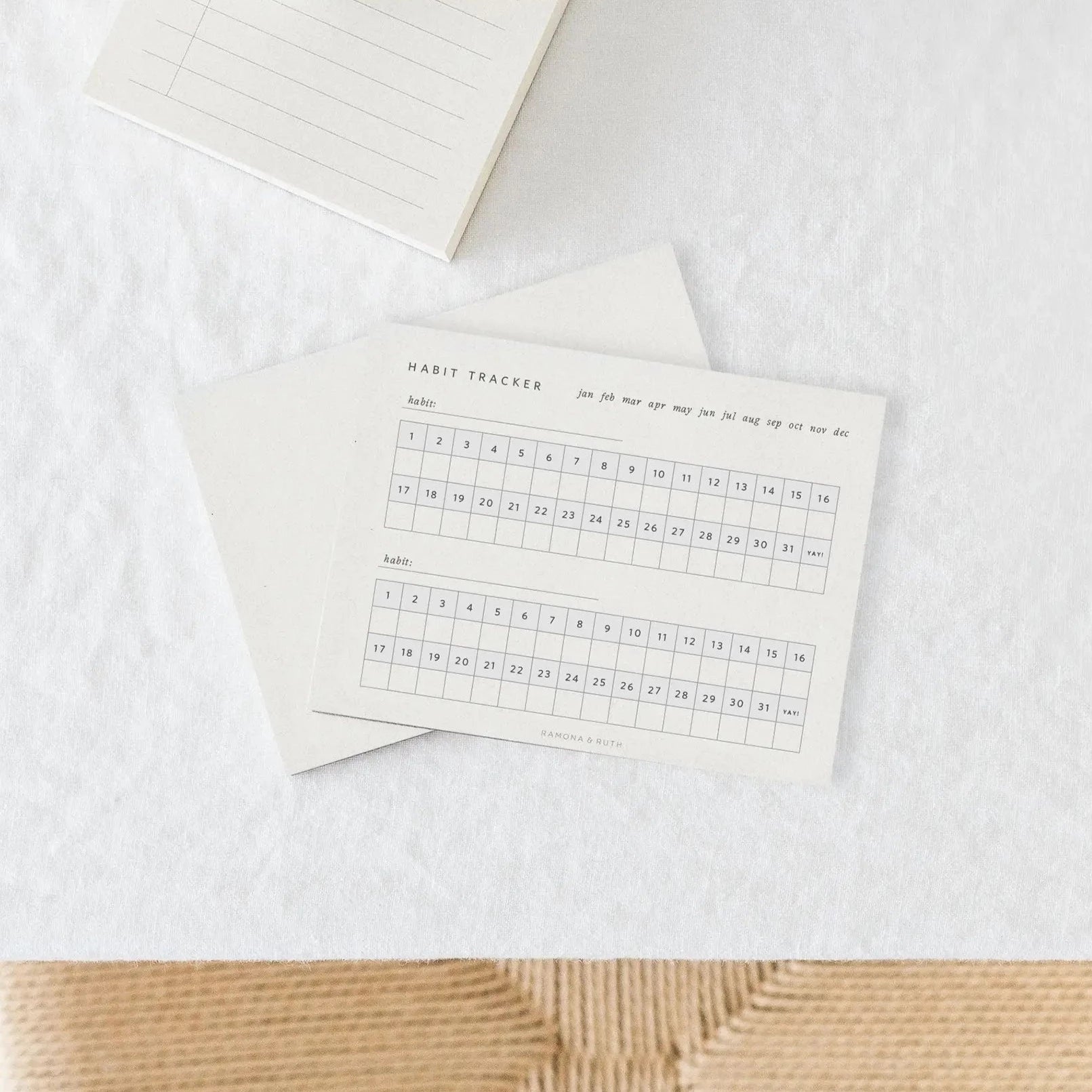 Monthly Habit Tracker Notepad