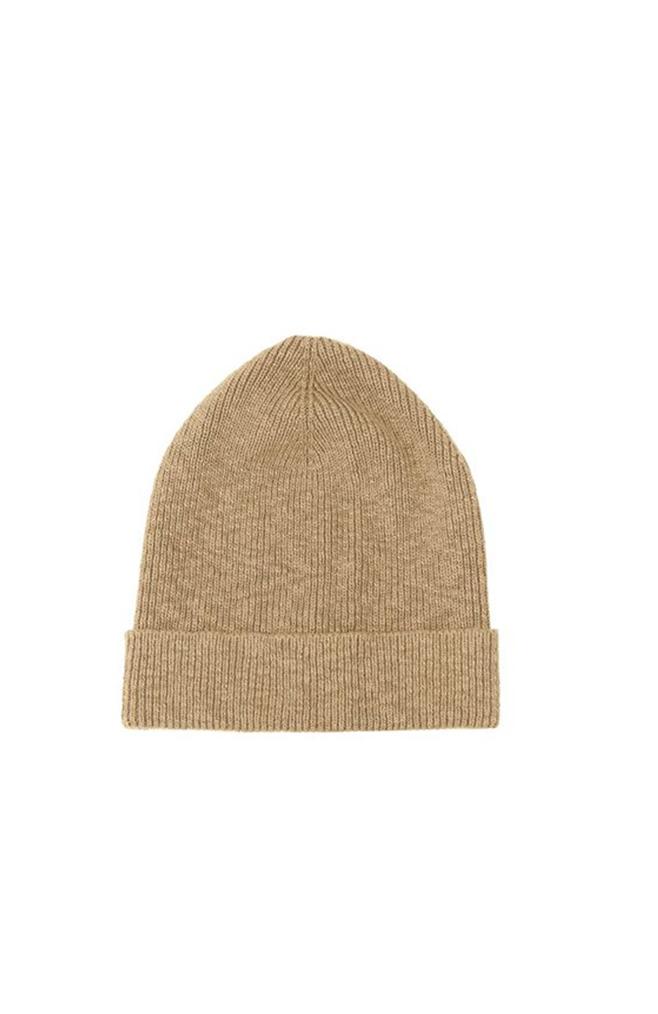 Cotton Ribbed Beanie | Camel