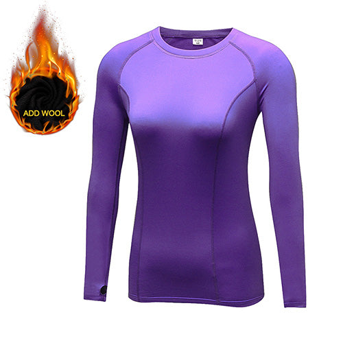  Refoiner Inner Paded Yoga Shirt Women Long Sleeve Gym Workout  Thumb Holes Breathable Anti-Sweat Running Sports Shirt Casual (Color :  Purple, Size : M Code) (Color : Purple, Size : Small) 