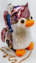 878-14 Pinguino bolsa con cadena lentejuela reversible