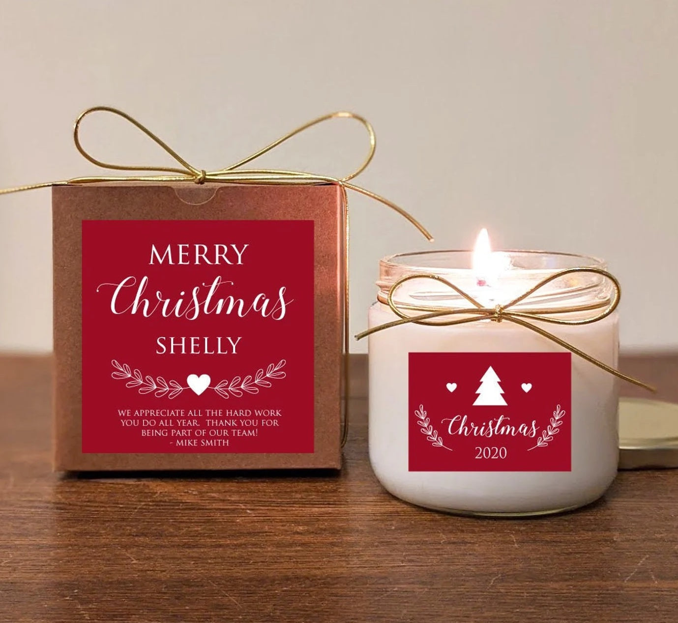 8oz Custom Personalized Christmas Candle Custom Gift Custom Message  Christmas Candle- Design Your Own Christmas Gift Mom Candles Birthday Gift  Candle