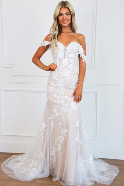 Charming Off Shoulder Black and White Mermaid Applique Bridesmaid Dres –  OkBridal