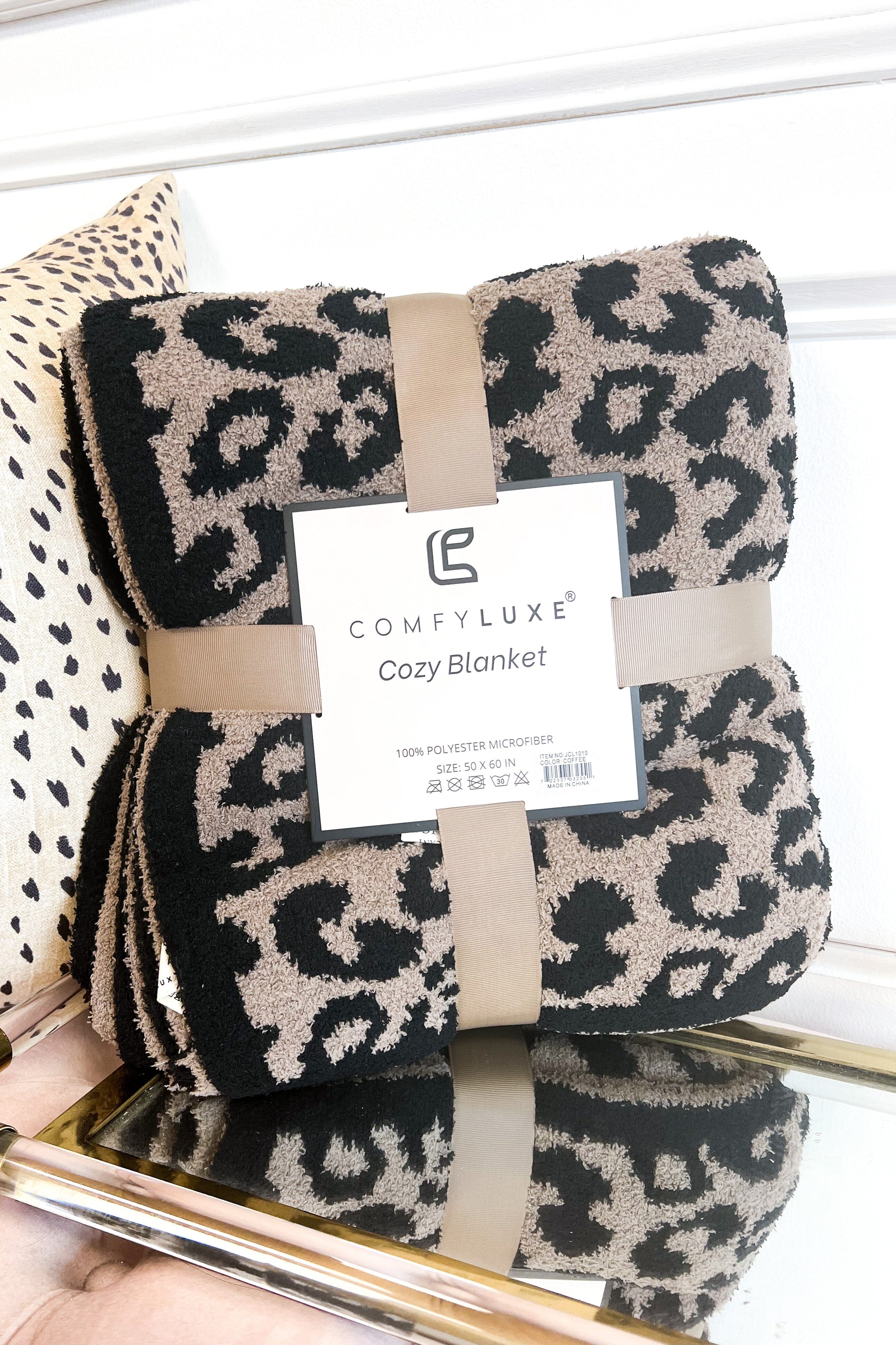 So Soft Leopard Blanket: Black/Brown