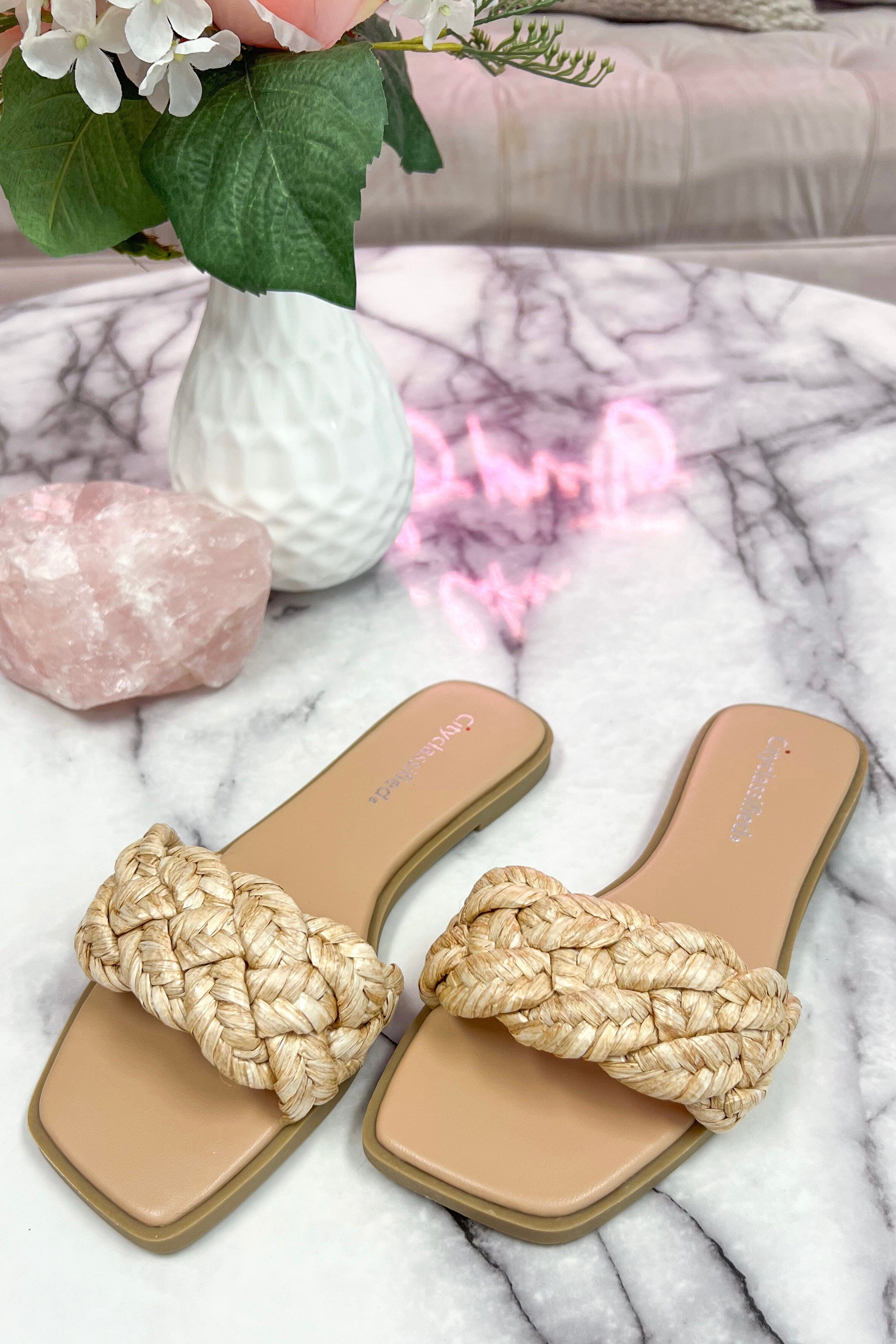 Happier Days Raffia Sandal: Natural