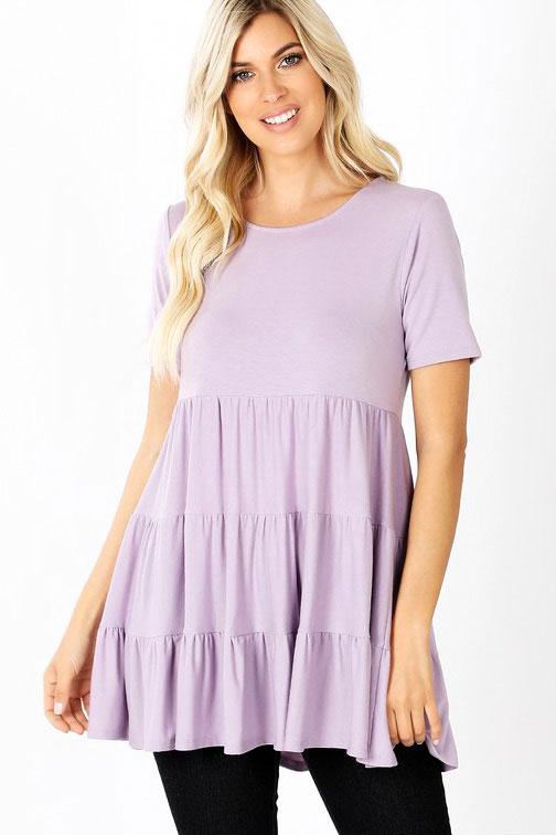 Jules Babydoll Top: Lavender