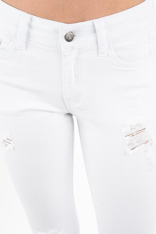 Adelyn Distressed KanCan Denim: White