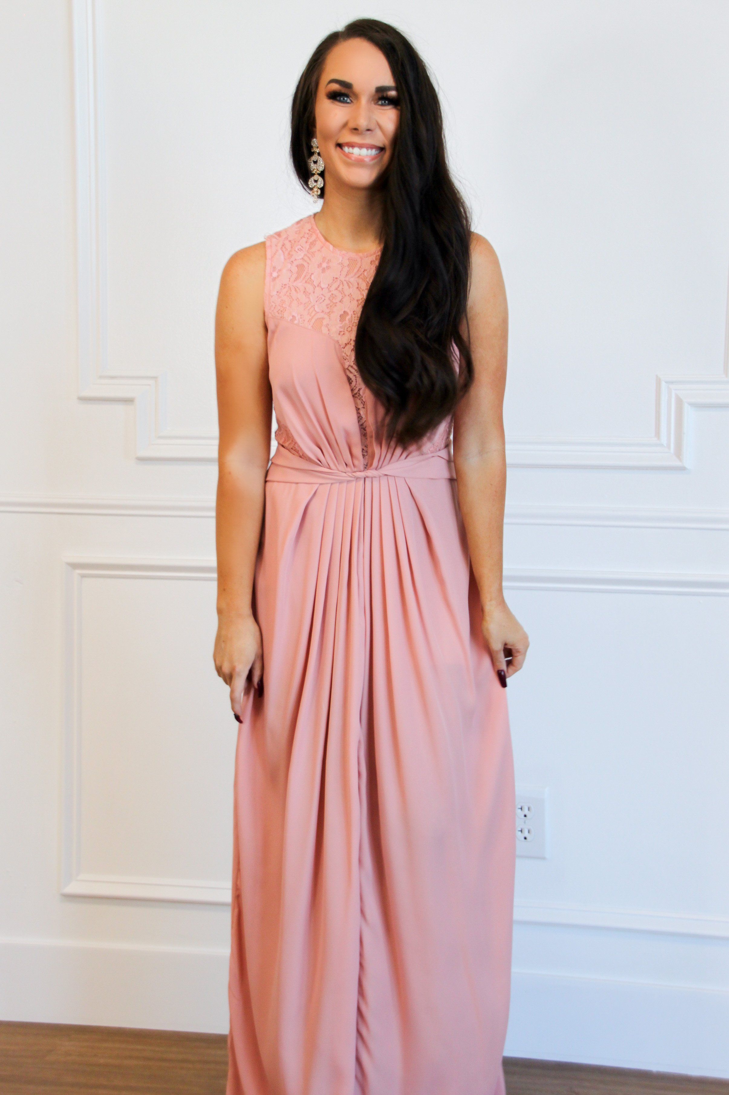 Sweet Twist Maxi Dress: Blush