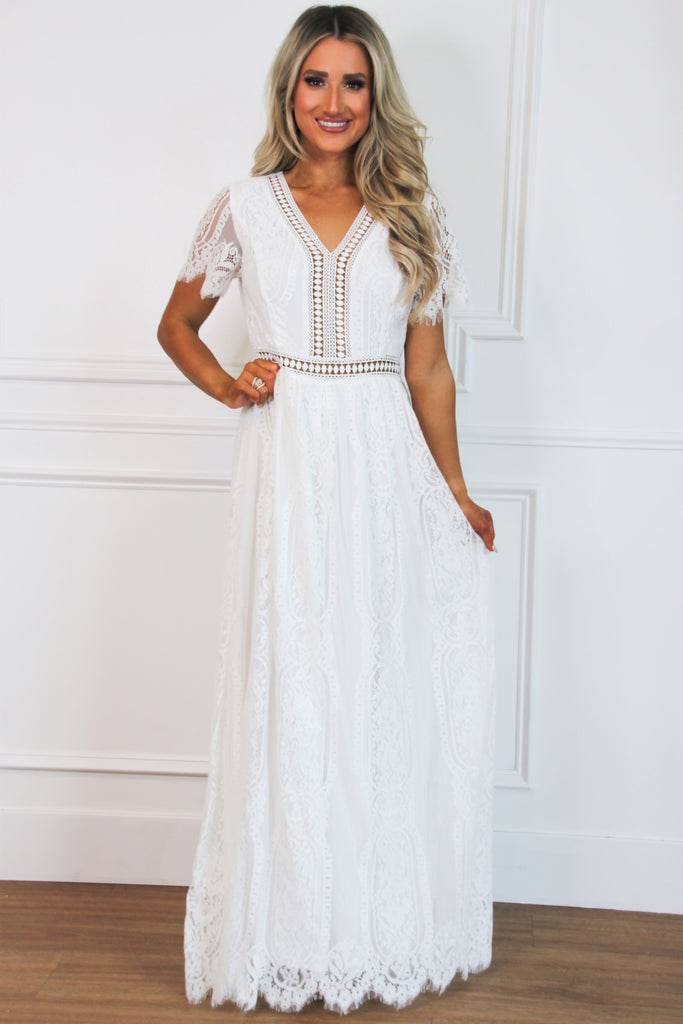 fill your heart lace maxi dress cream