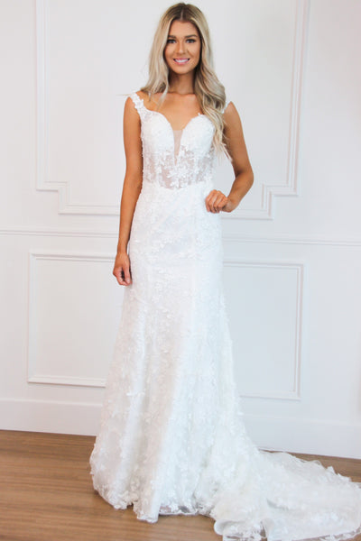 Liza | Ivory Mini Wedding Dress in Glittered Tulle