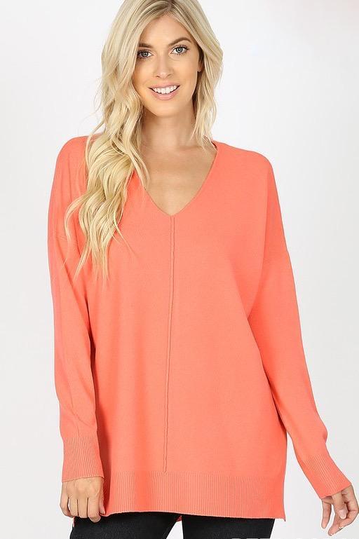 RESTOCK: Closet Essential Sweater: Coral