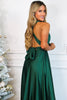 Evelyn Satin Wrap Maxi Dress: Emerald - Bella and Bloom Boutique