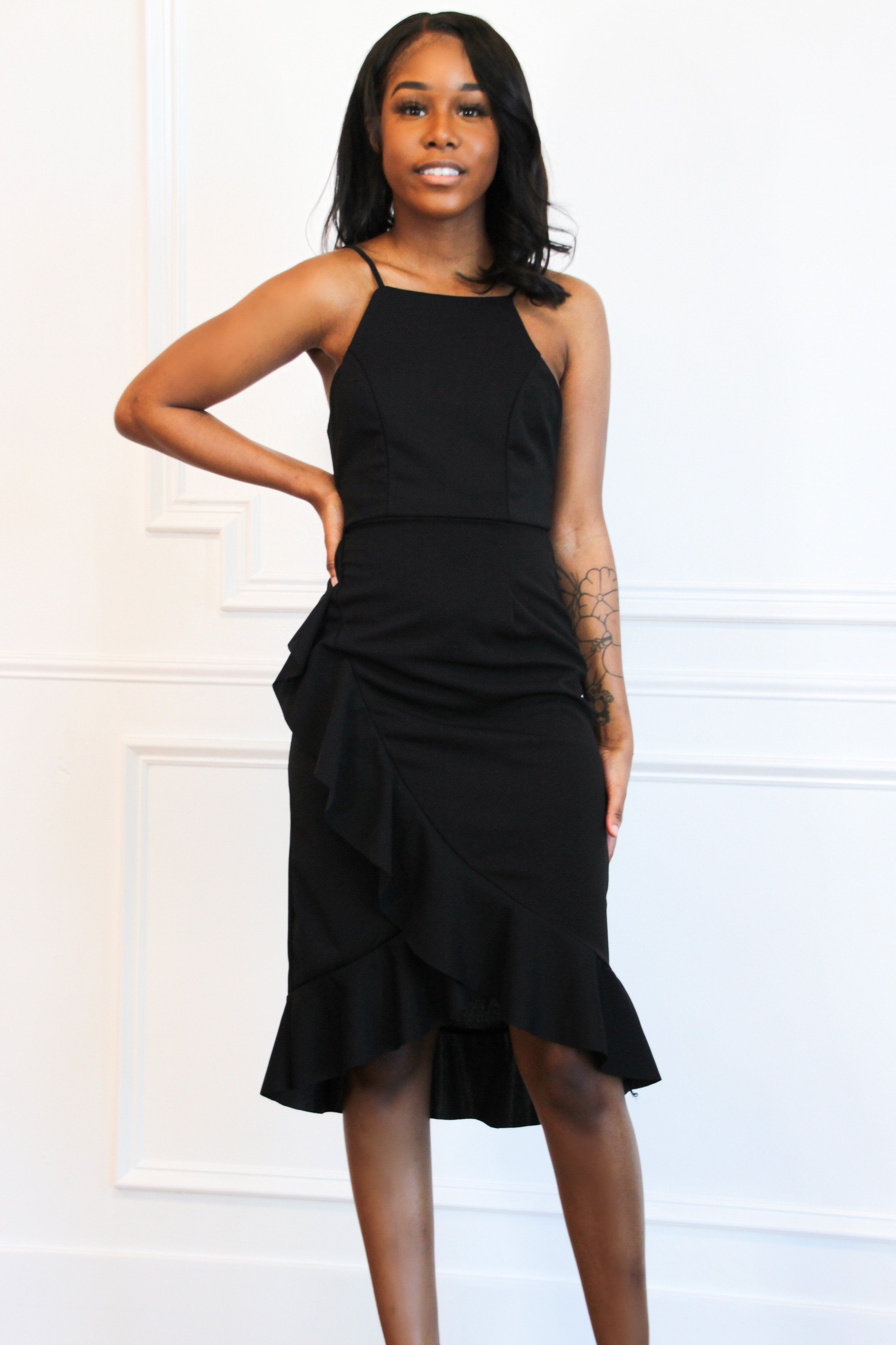 Bad at Love Midi Dress: Black