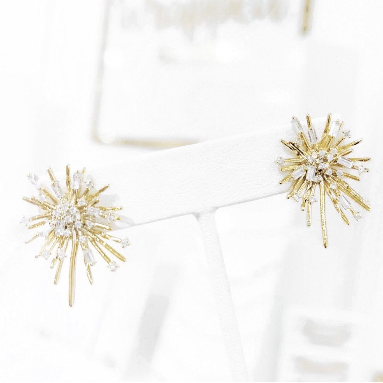 Dainty Starburst Stud Earrings: Gold