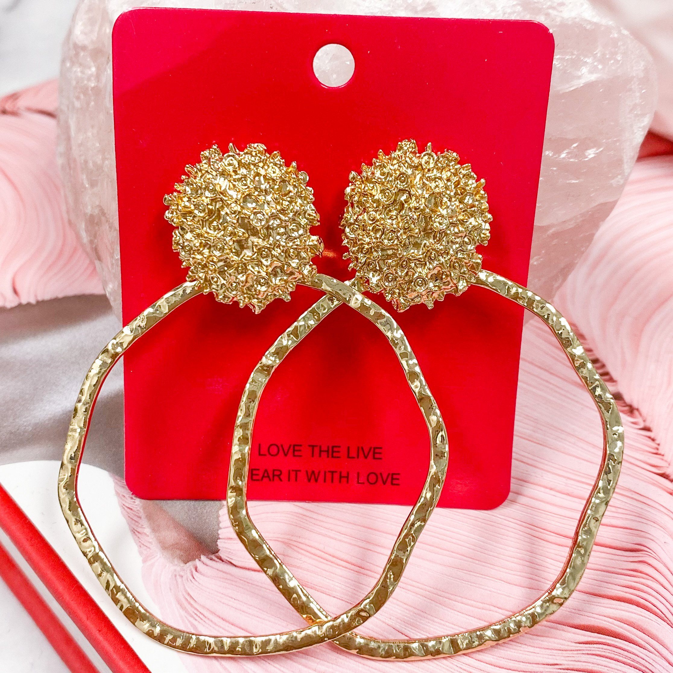 Lauren Hammered Hoop Earrings: Gold