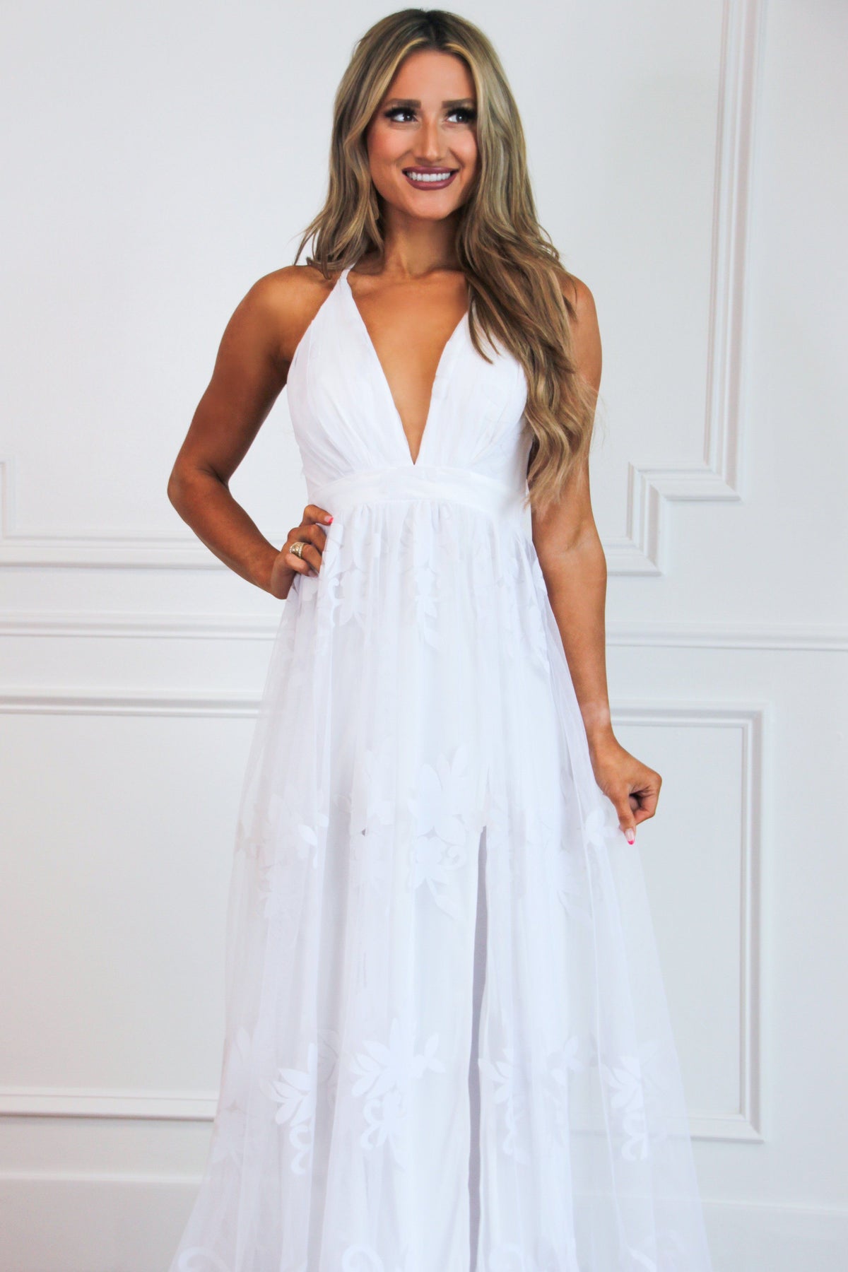 Bella and Bloom Boutique - RESTOCK: Here Comes the Bride Maxi Dress: White