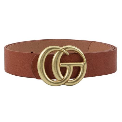 RESTOCK: Label Lover Belt: Cognac/Antique Gold