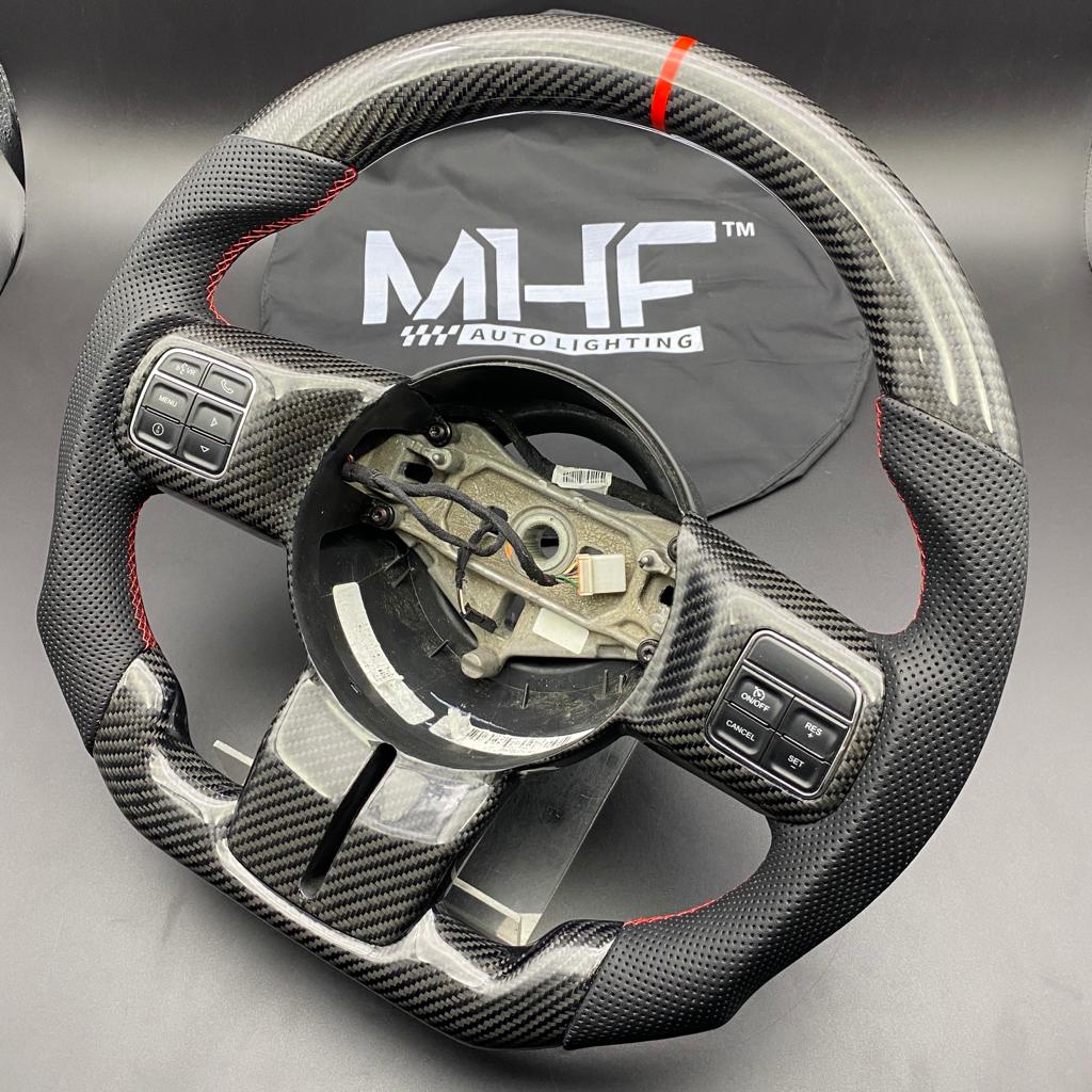2011-2017 JK Wrangler Carbon Red Accent Steering Wheel – MHFAutoLighting