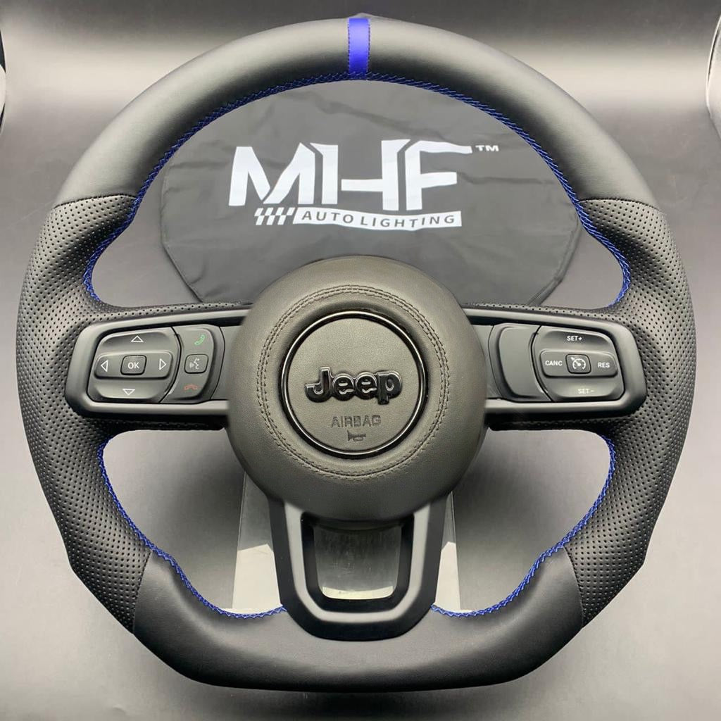 2018-2022 JT / JL “Perforated Leather / Blue” Jeep Wrangler Steering W –  MHFAutoLighting
