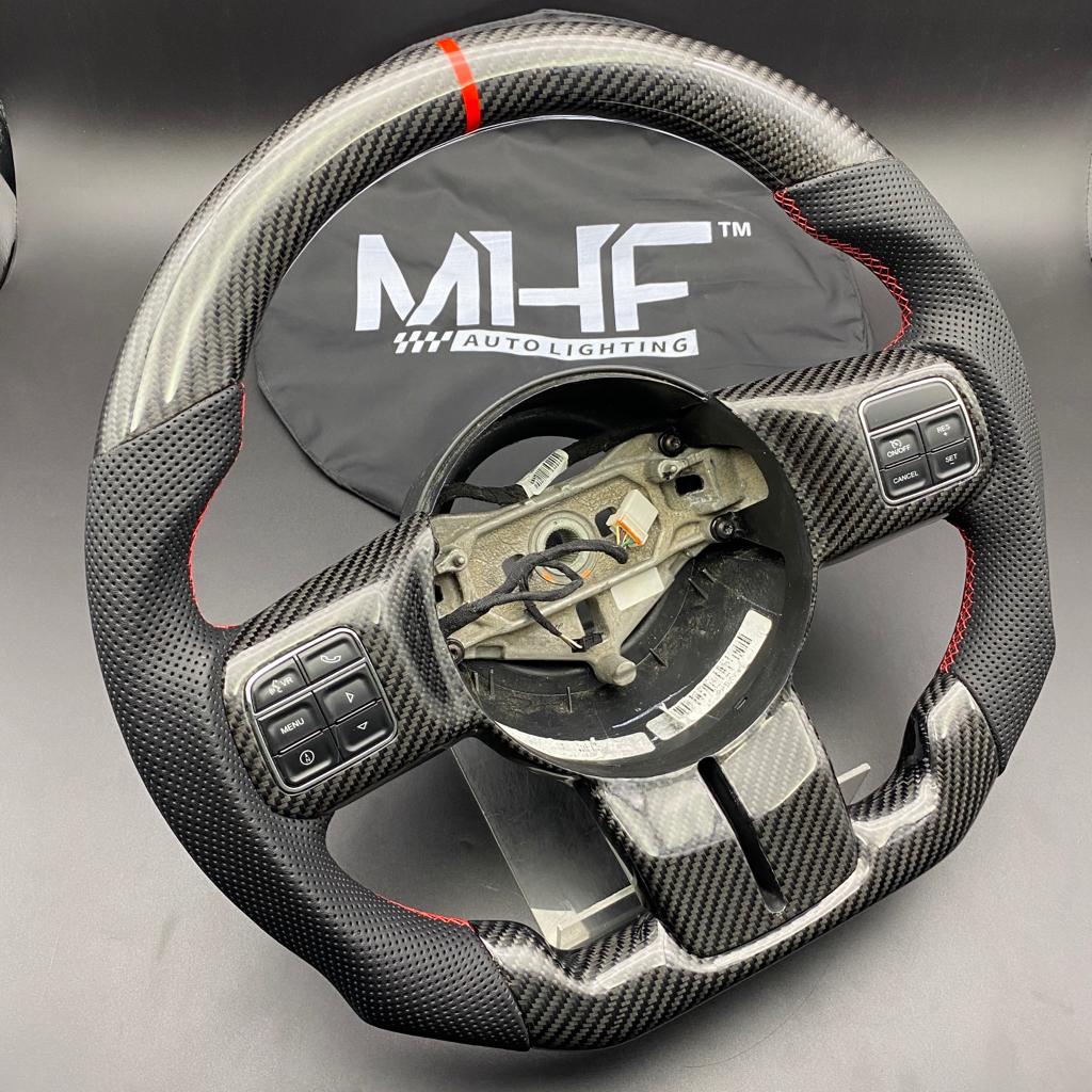 2011-2017 JK Wrangler Carbon Red Accent Steering Wheel – MHFAutoLighting