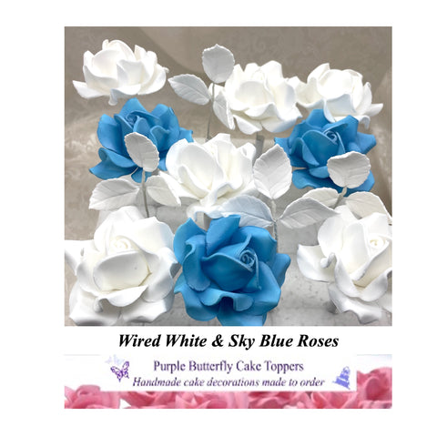 Wired Blue & White Roses