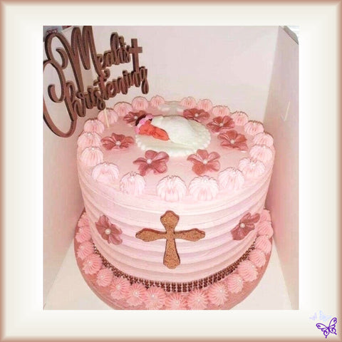 Rose Gold Christening Cake