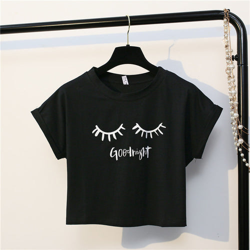 Goodnight Lashes Cropped Tee