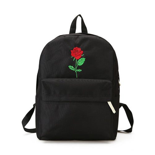 Rose Embroidery Backpack