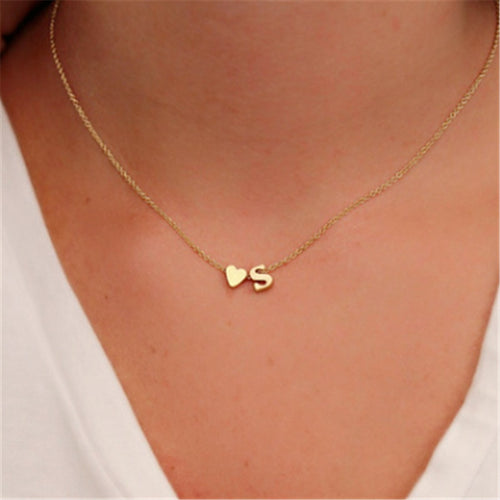 Heart Initial Letter Necklace