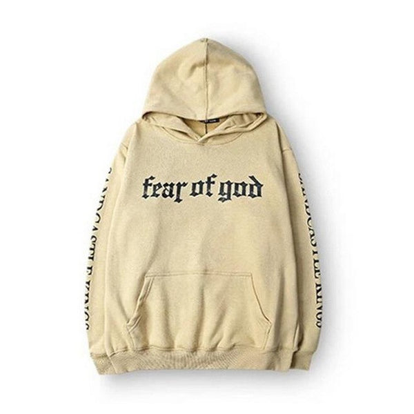 fear of god logo hoodie