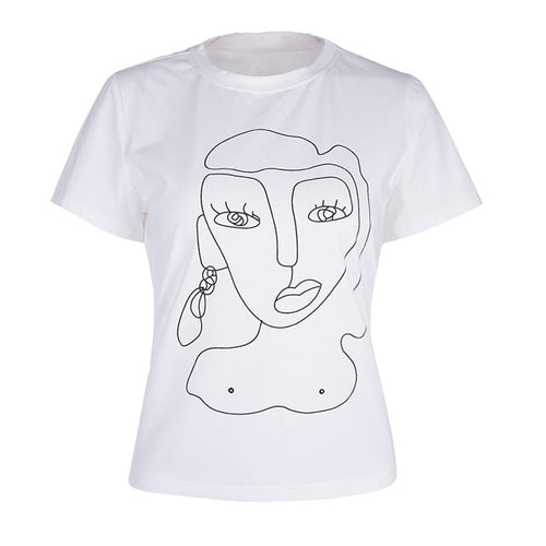 Face Drawing Graphic Tee