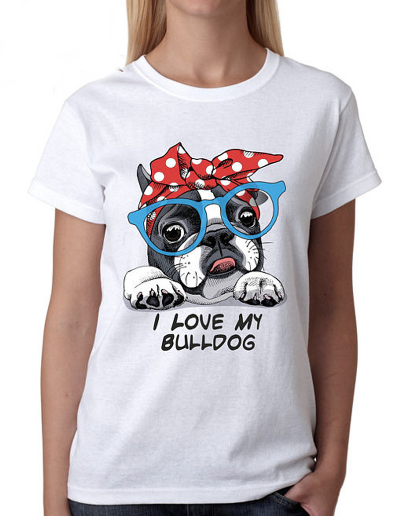 Corrupt Clothing | I Love My Bulldog T-Shirt | White