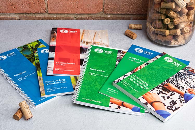 WSET supplied image of WSET study guides