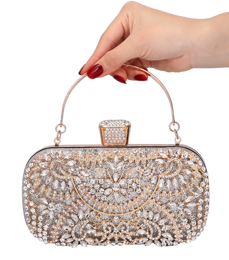 Lady's elegant rhinestone evening bag clutch Banquet party prom bridal handbag