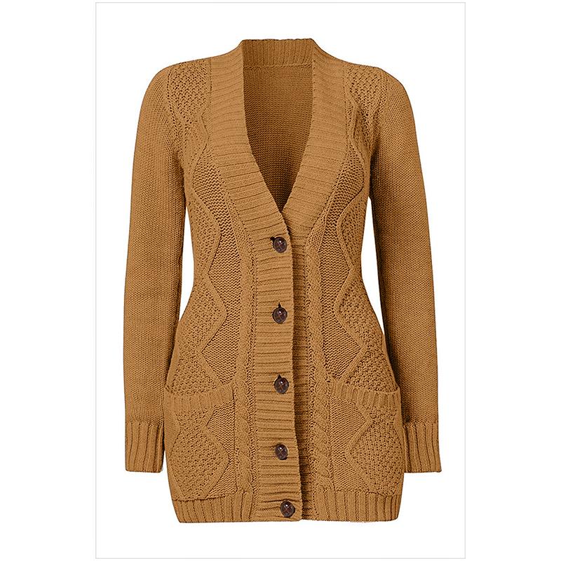 9 Colors women v neck button-down knit cardigan sweater with pockets ...