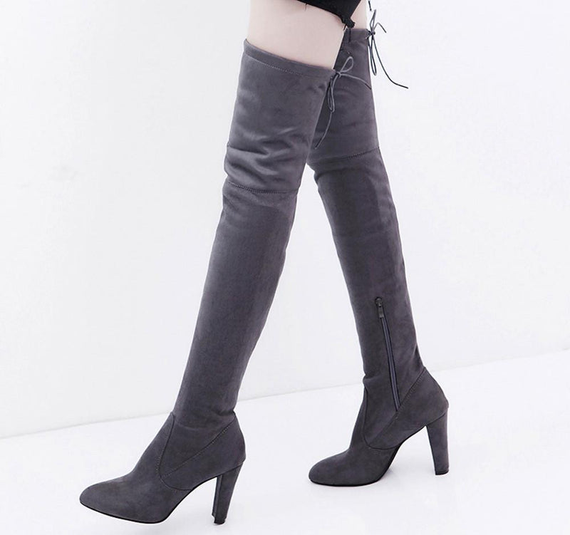 skinny thigh high boots
