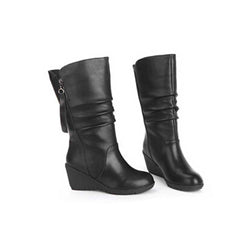 wedge calf boots