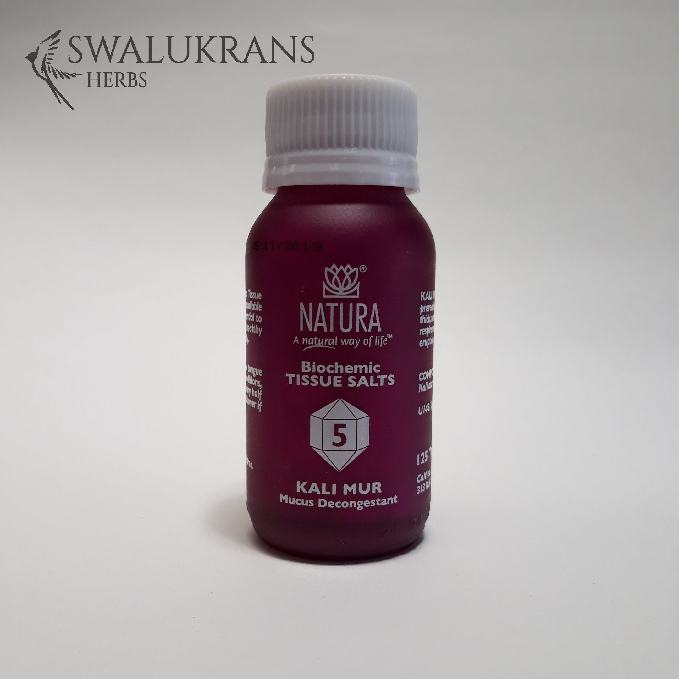 Natura Tissue Salts - Kali Mur No 5 (125 Tablets) – Swalukrans Herbs and  Art Gift Shop