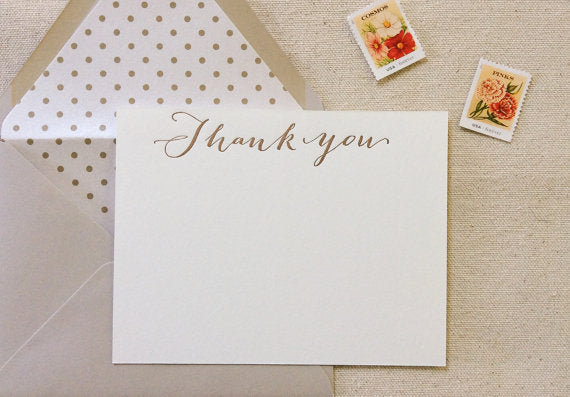 letterpress stationery thank you card envelope