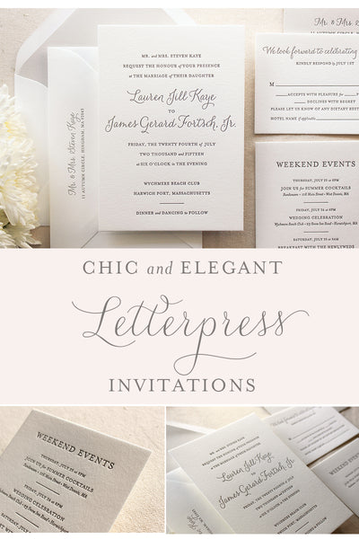 letterpress wedding suite lily